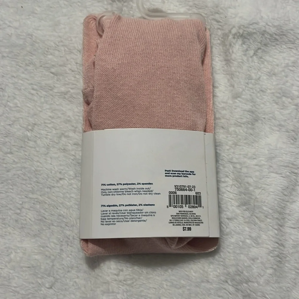 New Old Navy Infant Girls knit tights Size 0-6 Months Ballet Pink NWT